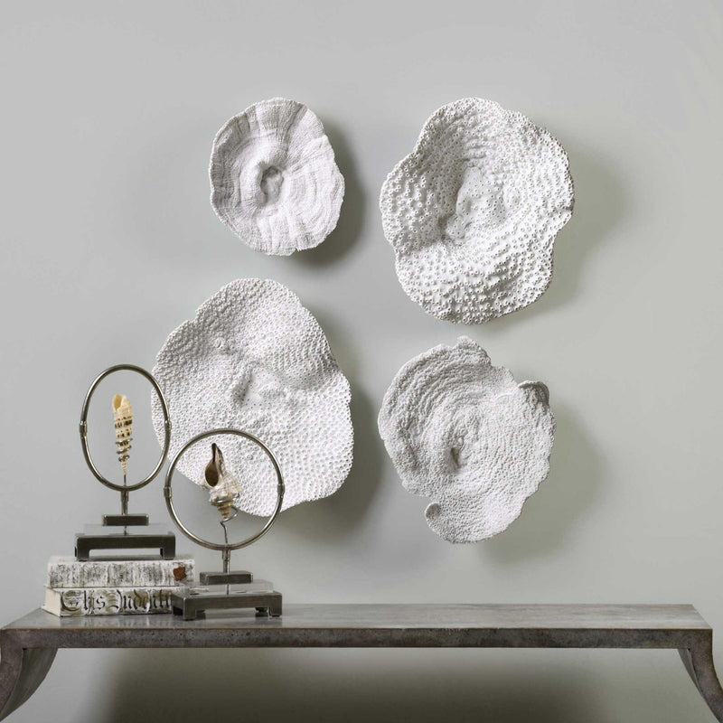 Sea Coral - Wall Art (Set of 4) - White
