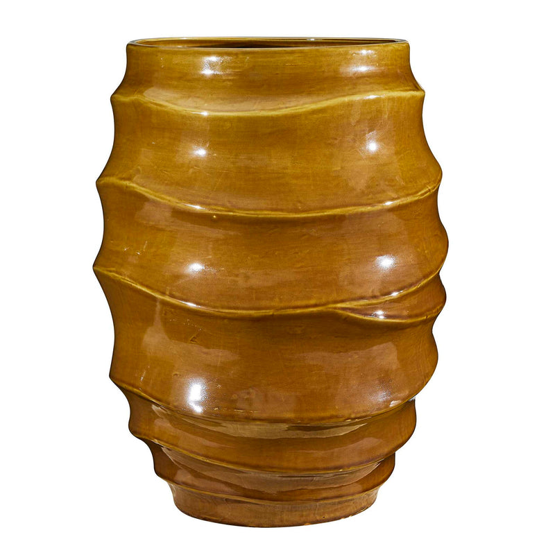 Canyon Wave - Indoor-Outdoor Earthy Planter - Brown