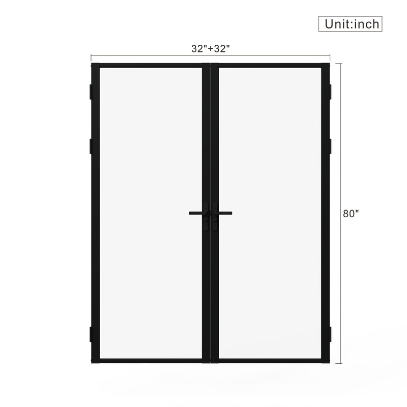 Door Slab Frame Door For Closet Pantry - Black