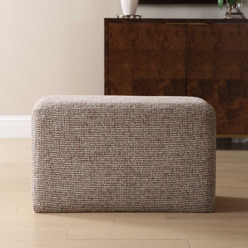 Kelce - Woven Checkered Ottoman - Brown