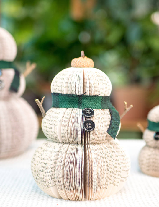 Book Page Snowman-Green-Medium