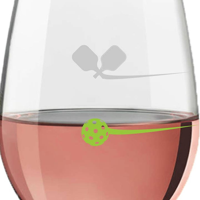 Pickleball/Pickled Stemless Wine Glass