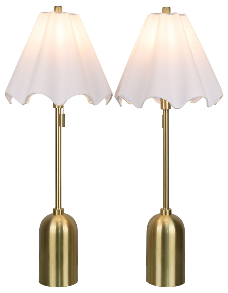 Petal Poise - 33 X 13 - Metal Buffet Lamp (Set of 2) - Soft Gold