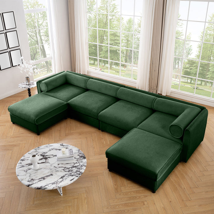 Contemporary Elegant White Chenille Sofa With Storage And Ottoman