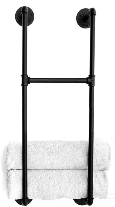 Bathroom Towel Rack, Wall Mounted Industrial Pipe Organizer