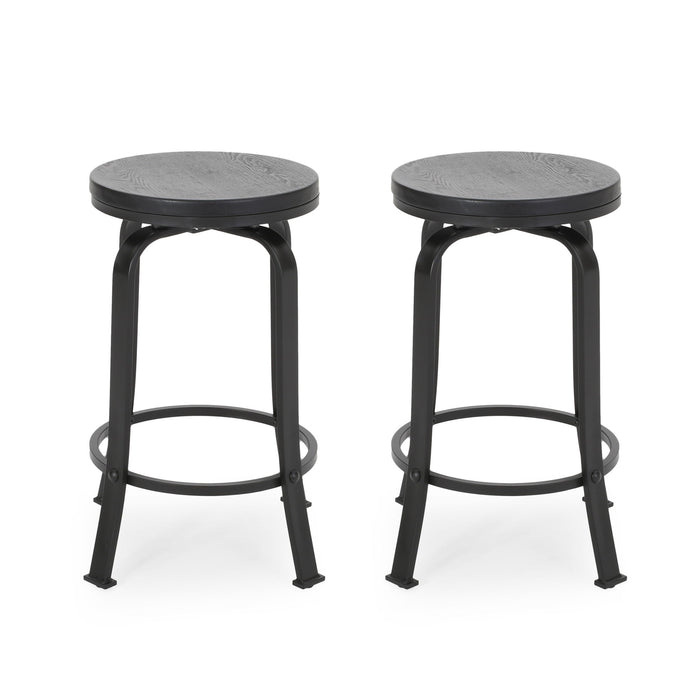 Modern Industrial Counter Stool Set With Swivel Function