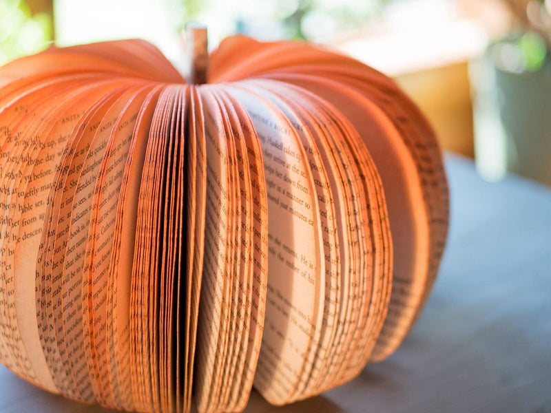 Book Pumpkin, Rustic Orange, Fall, Thanksgiving, Halloween