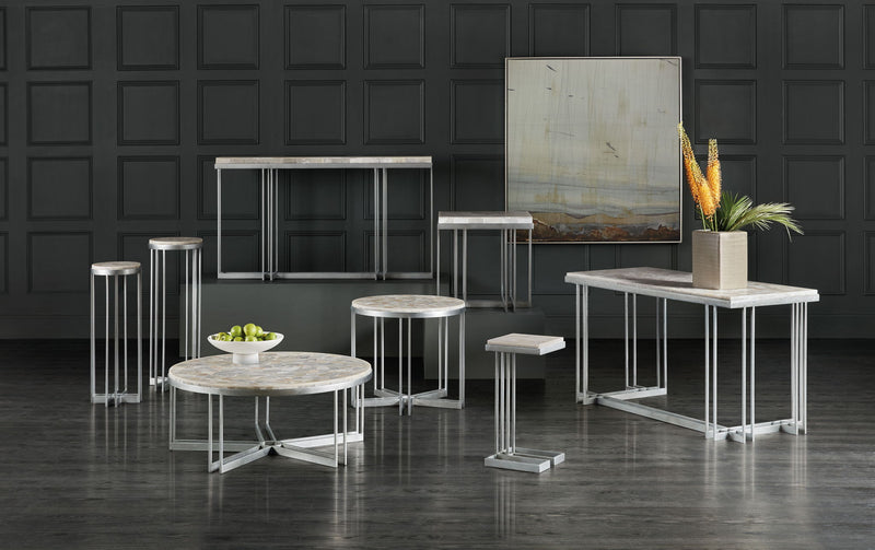 Melange - Marin Drink Table - Pearl Silver