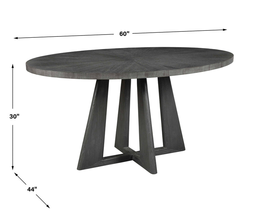Pulsar - Round Walnut Dining Table - Gray