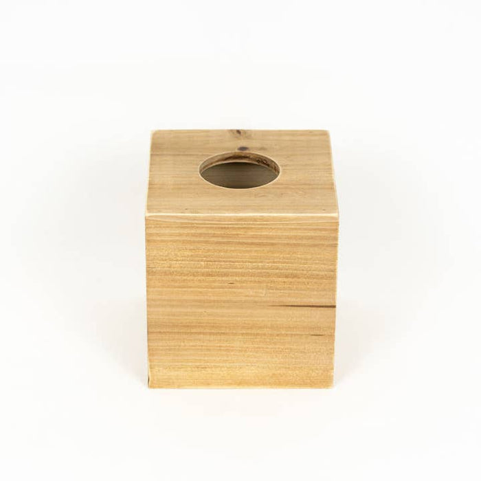 Wood Cube Tissue Box