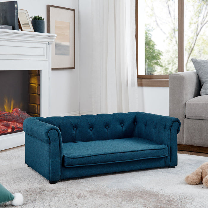 Modern Elegant Rectangle Pet Bed, Durable Elevated Dog Sofa