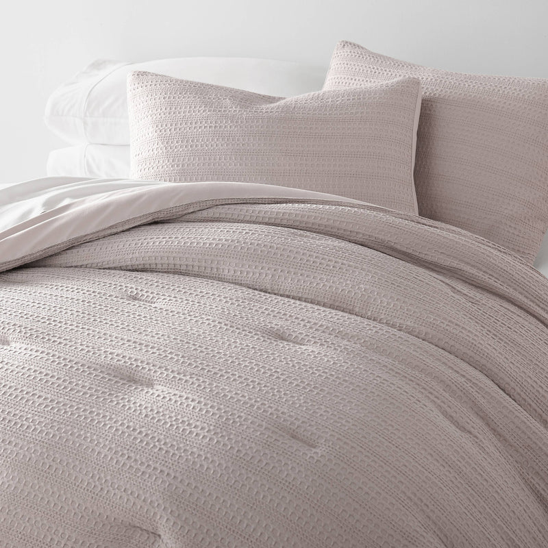 Waffle Textured 3 Piece Down Alternative Comforter Set