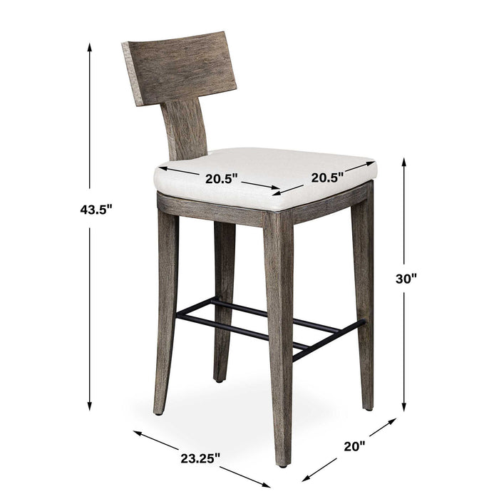 Cellini - Outdoor Bar Stool - Brown / White
