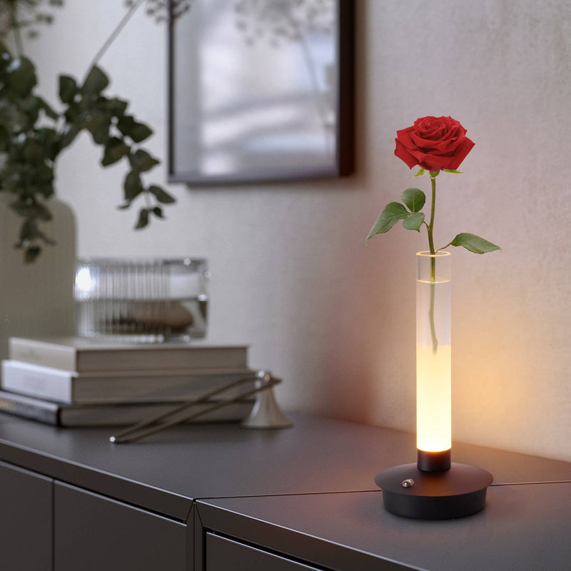 3 Color-Changing Rechargeable Floral Vase Table Lamp
