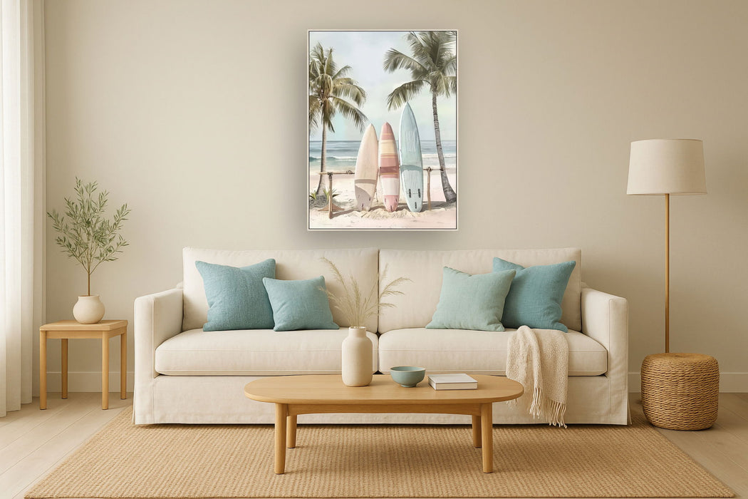 Palm Breeze Trio - 32" x 48" Framed Wall Art