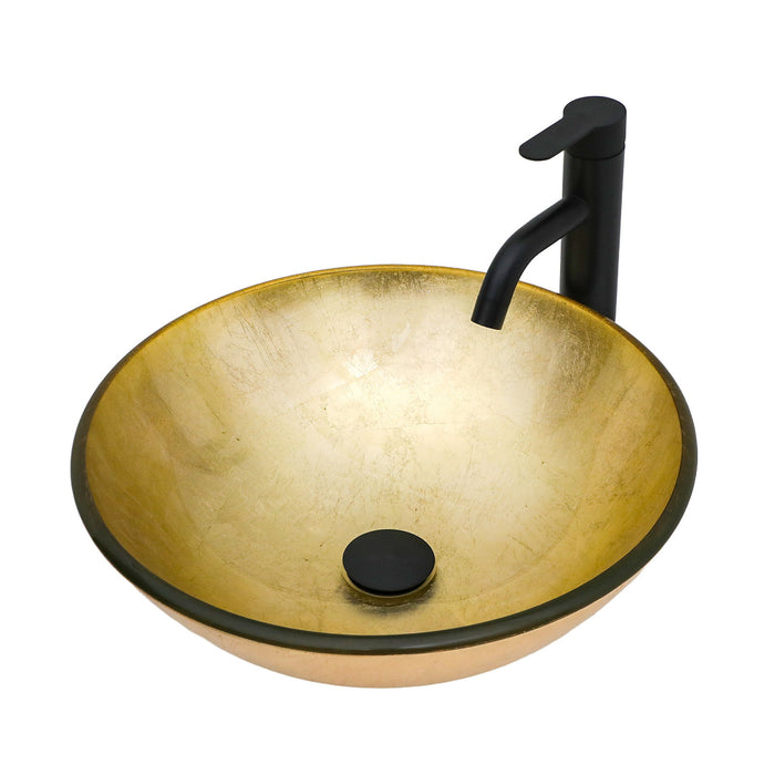 Vessel Sink With Faucet And Pop-Up Drain