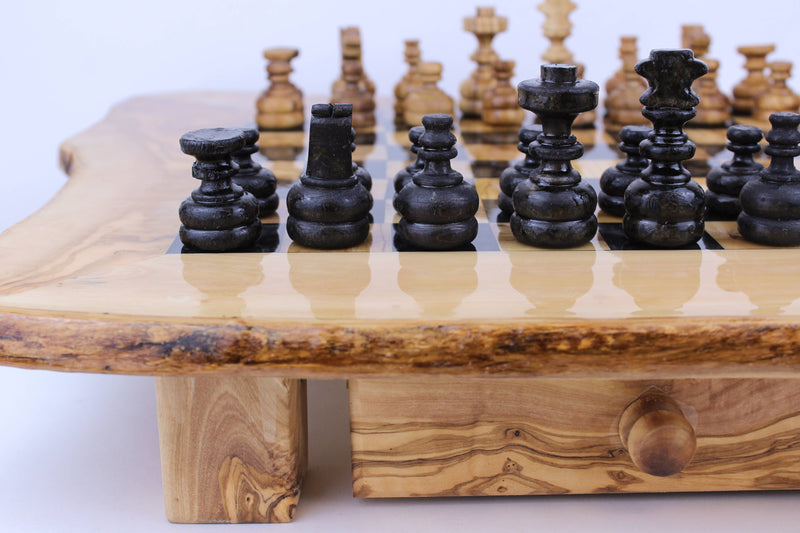 Olive Wood Resin Chess Board