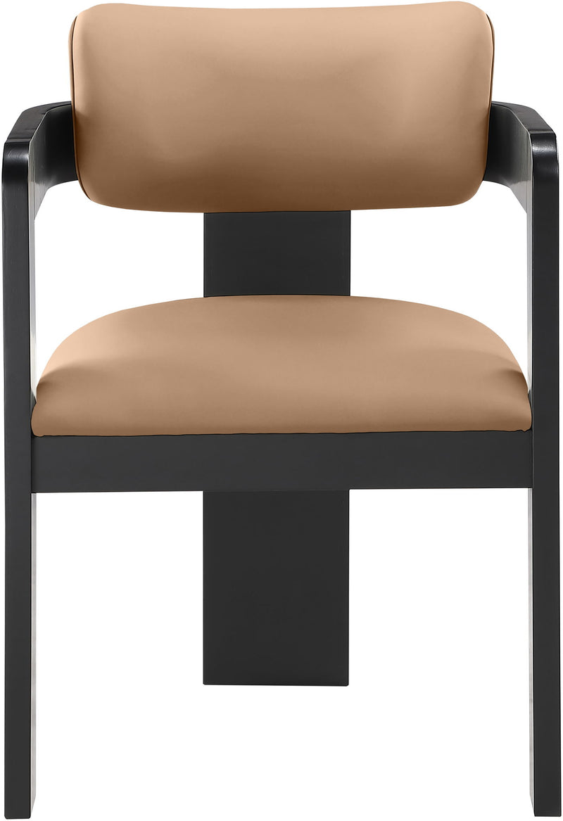 Sacha - Vegan Leather Upholstered Dining Chair With Black Base (Set of 2)