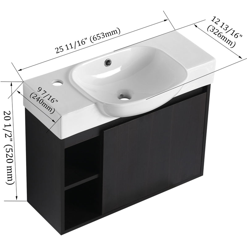 Freestanding Bathroom Vanity With Sink, Soft Close Door