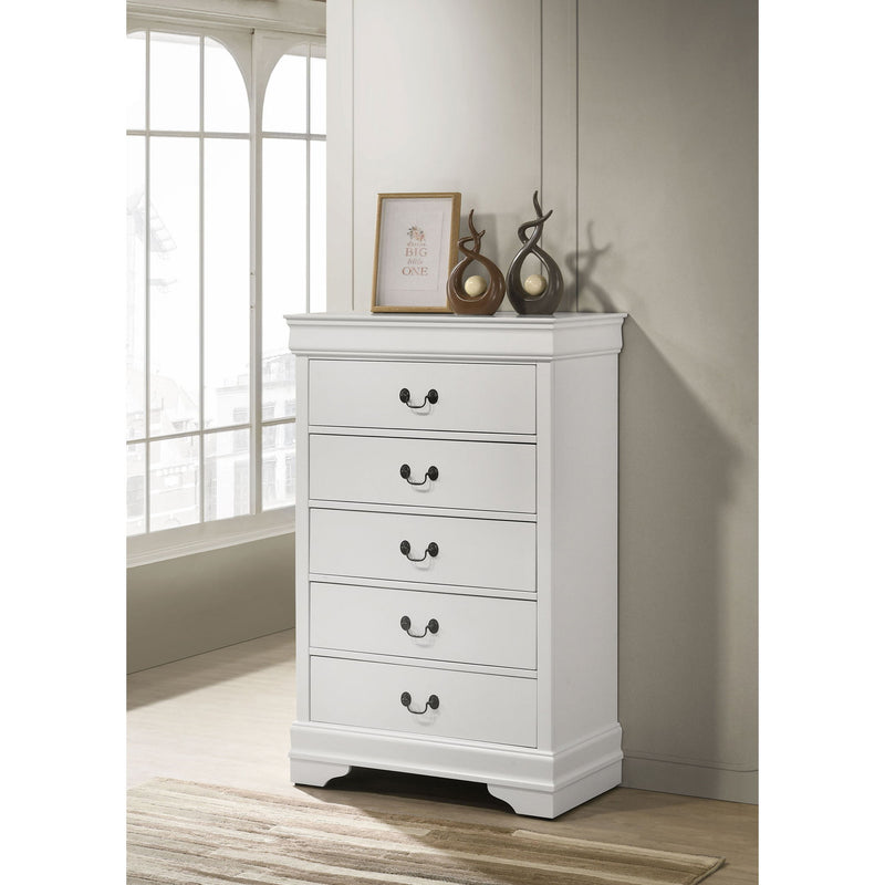 5 Drawer Bedroom Chest - White