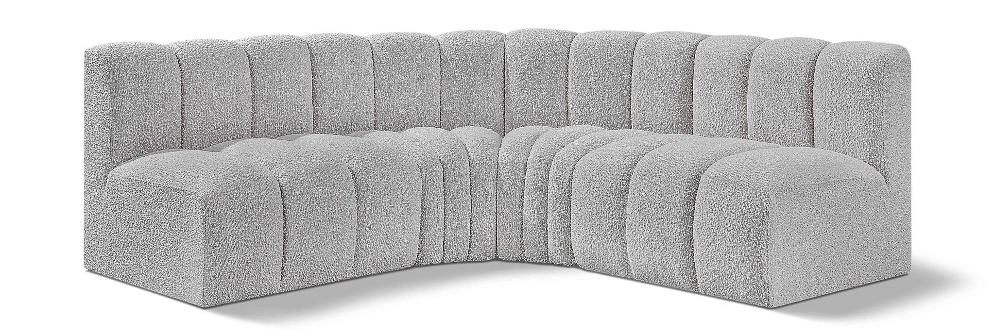 Arc - Boucle Fabric 4 Piece Corner Modular Sofa