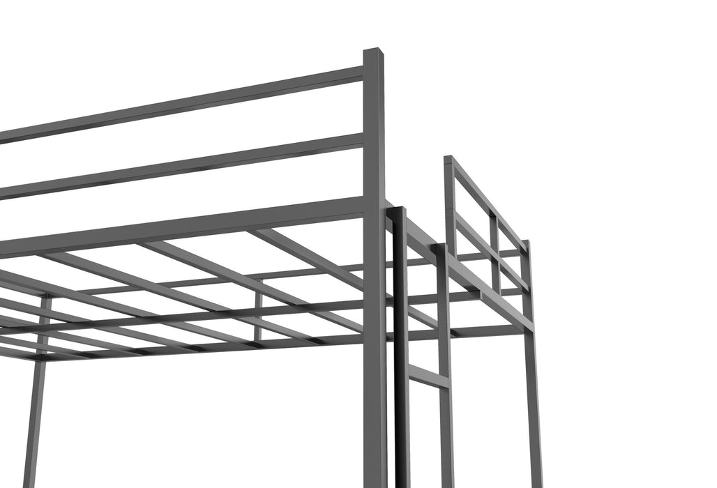 Twin Size House Loft Bed With Slide And Ladder - Black