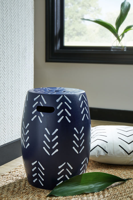 Genemore - Navy / White - Stool