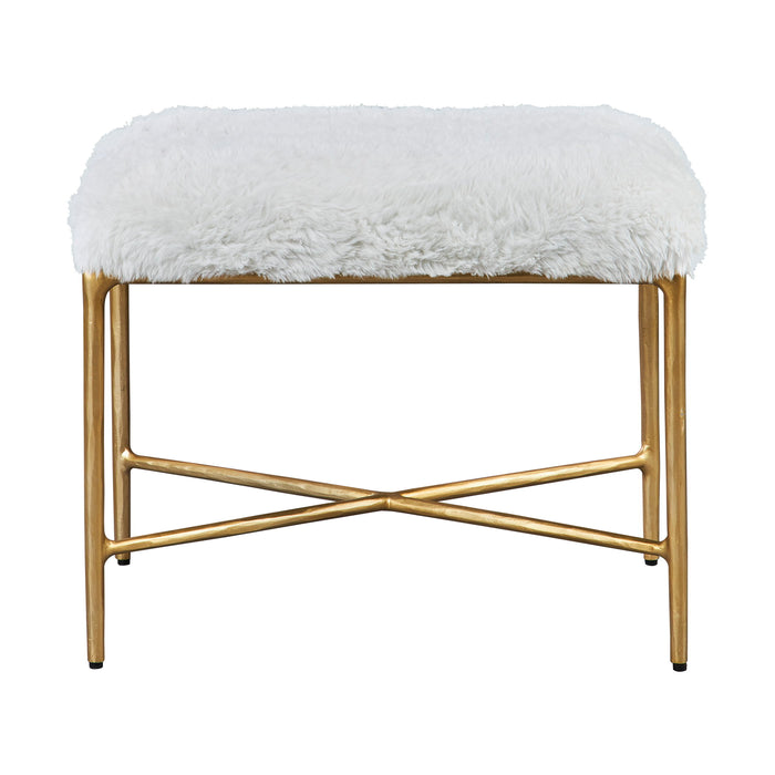 Charmed - Sheepskin Small Bench - White