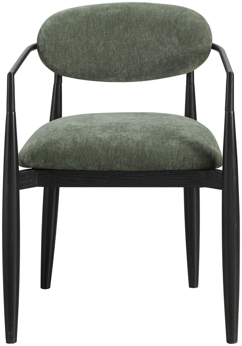 Riccio - Fabric Dining Arm Chair (Set of 2) - Black Frame