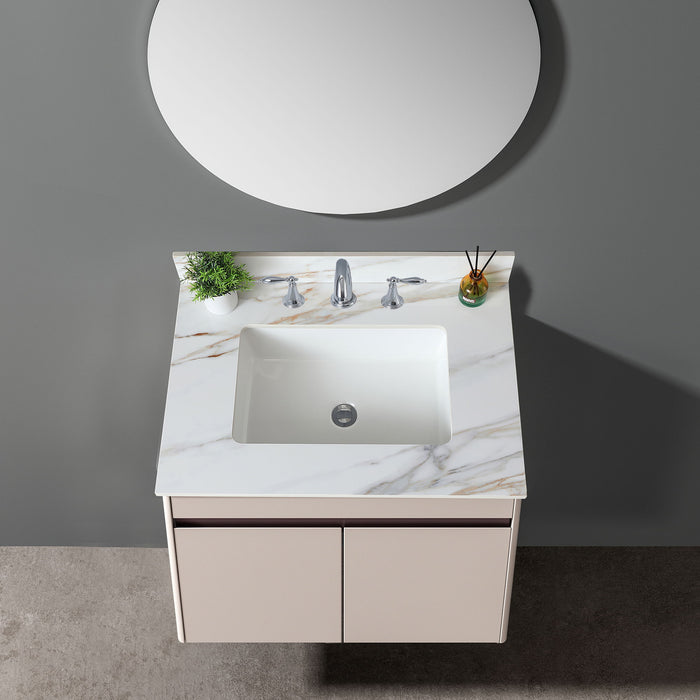 Vanity Top With Undermount Sink And Backsplash, Sintered Stone
