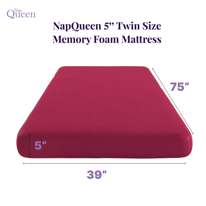 5" Memory Foam Mattress With Responsive Support And Breathable Cover