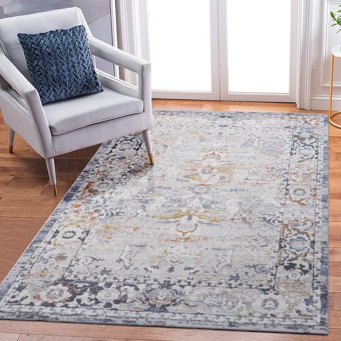 Payas - 6' X 9' Traditional Area Rug - Ivory / Gray