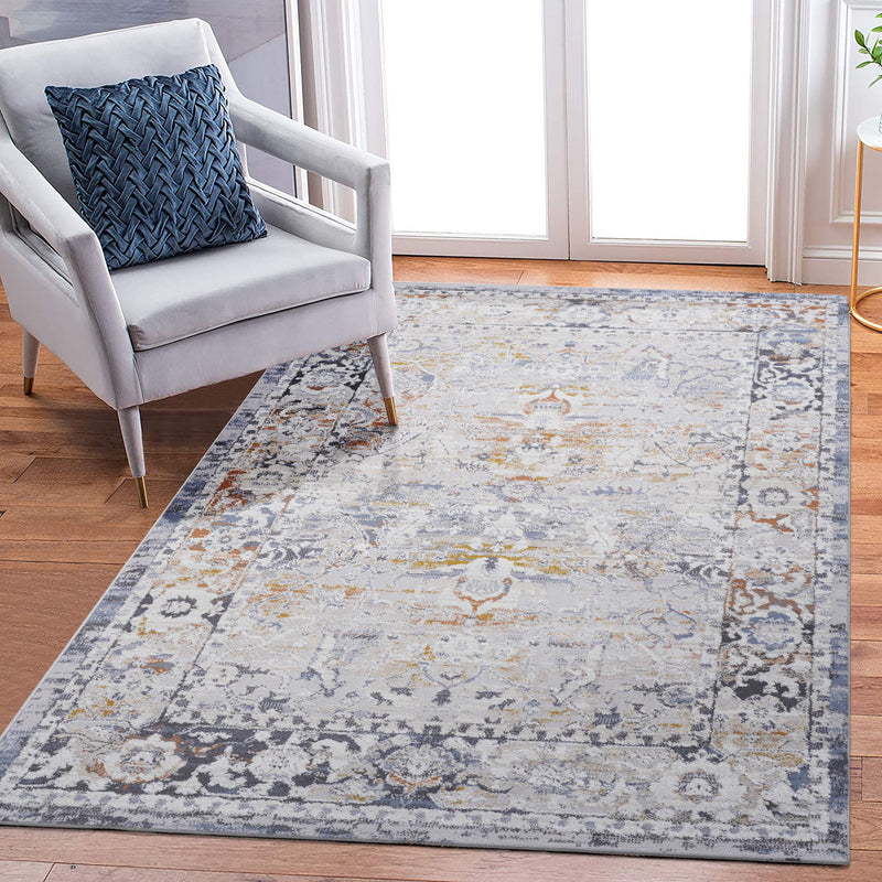 Payas - 5' X 7' Traditional Area Rug - Ivory / Gray