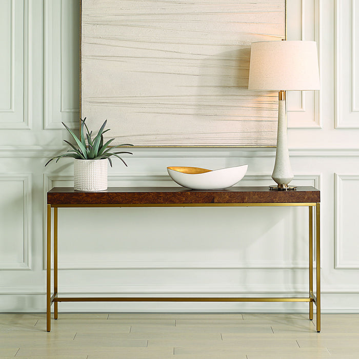 Moran - Burl Console Table - Light Brown