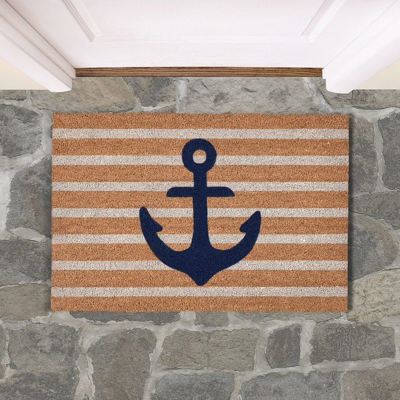 Doormats - Anchors Away Doormat - Navy/Natural