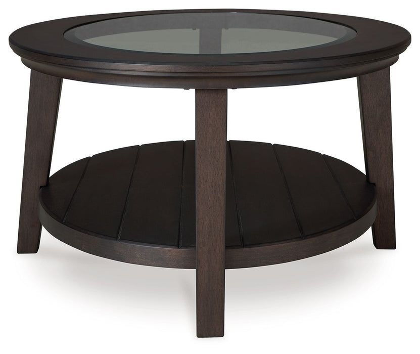 Celamar - Dark Brown - Oval Cocktail Table