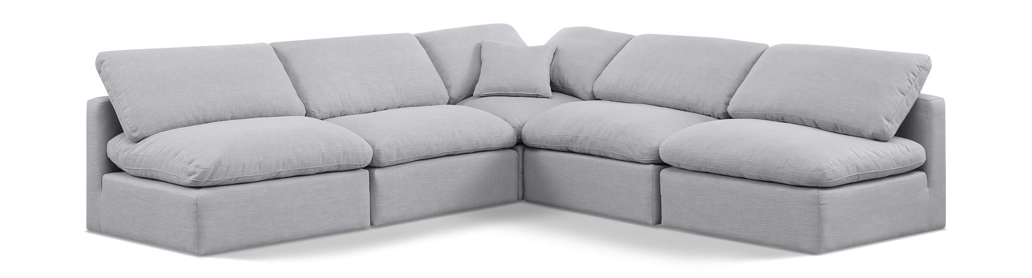 Indulge - Linen 5 Piece Modular Corner Armless Sectional