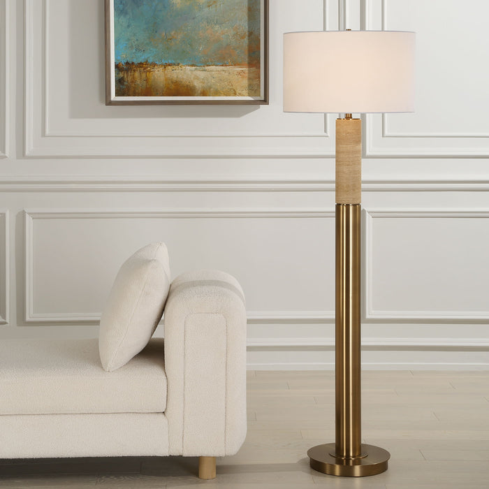 Knox - Travertine Floor Lamp