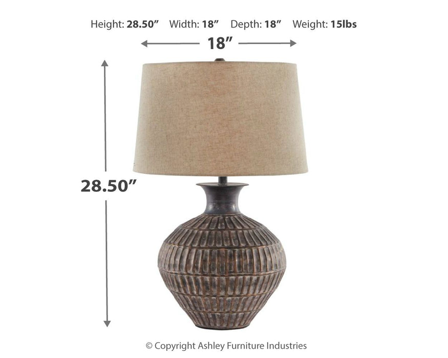 Magan - Antique Bronze Finish - Metal Table Lamp