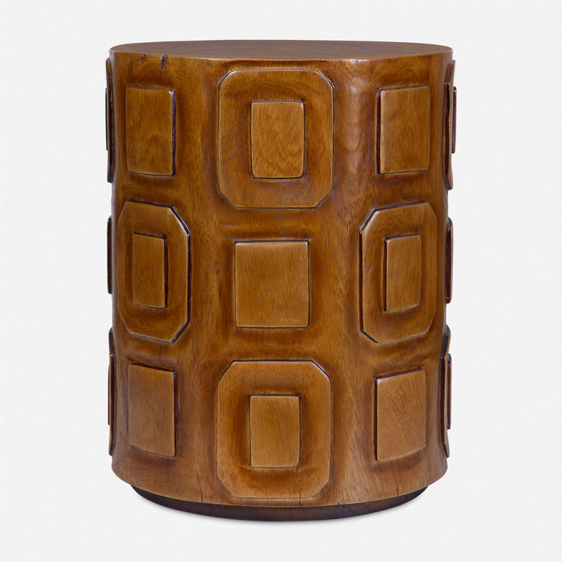 Alson - Geometric Accent Table - Dark Brown