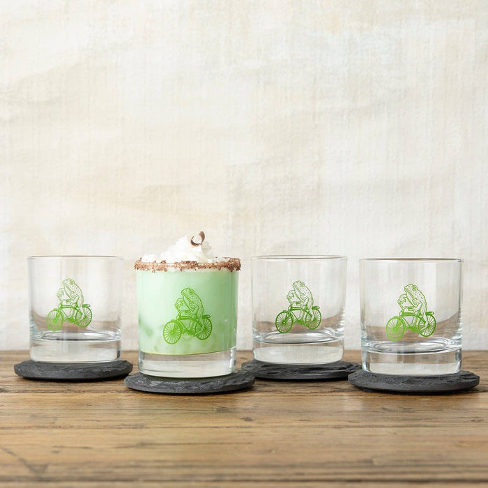 Whiskey Glasses | Frog Glass | Rocks Glass | Bicycle Glass