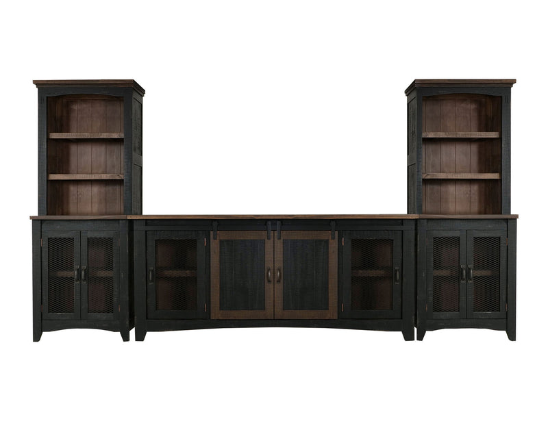 Pueblo - TV Stand / Console / Wall Unit - Black / Medium Brown