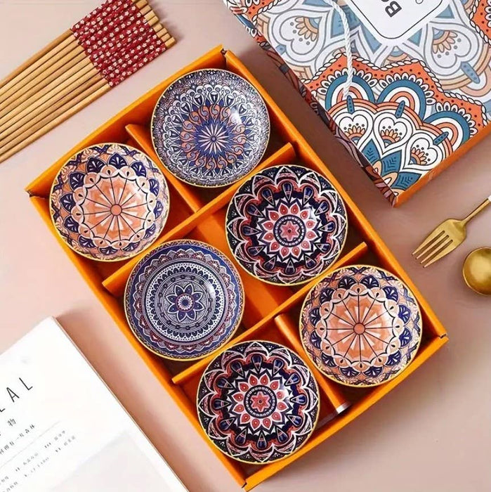 Ceramic mini rice bowl set of 6. Serving bowls for Miso Soup