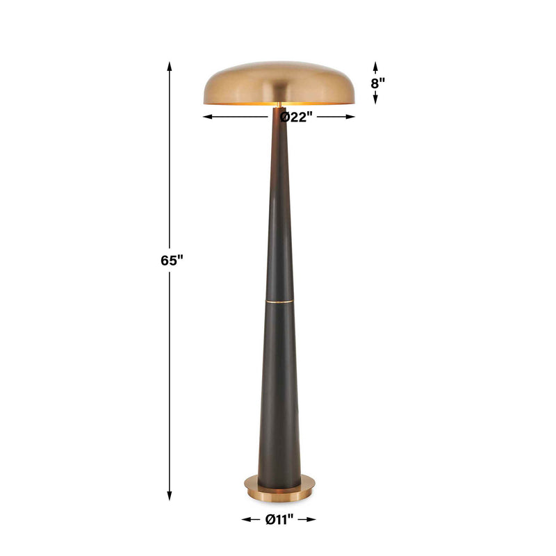 Davis - Floor Lamp - Black,Brass,Gold