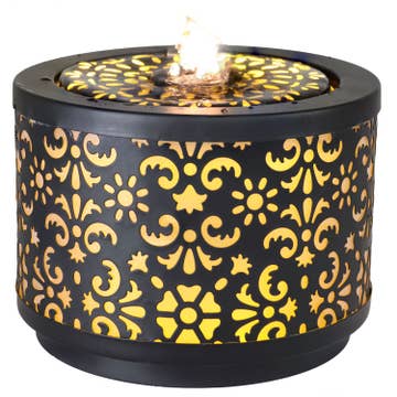 Floral Pattern Cutout Indoor Tabletop Fountain | 5.5"