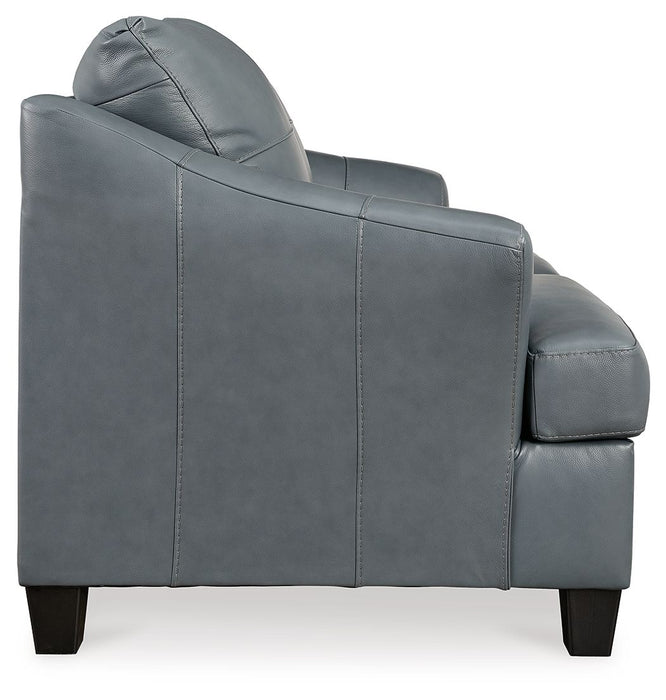 Genoa - Steel - Loveseat - Leather Match