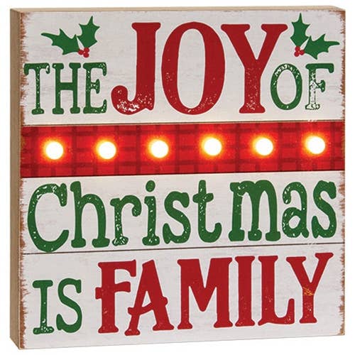 Believe/Joy/Santa LED Box Signs 3 Assorted