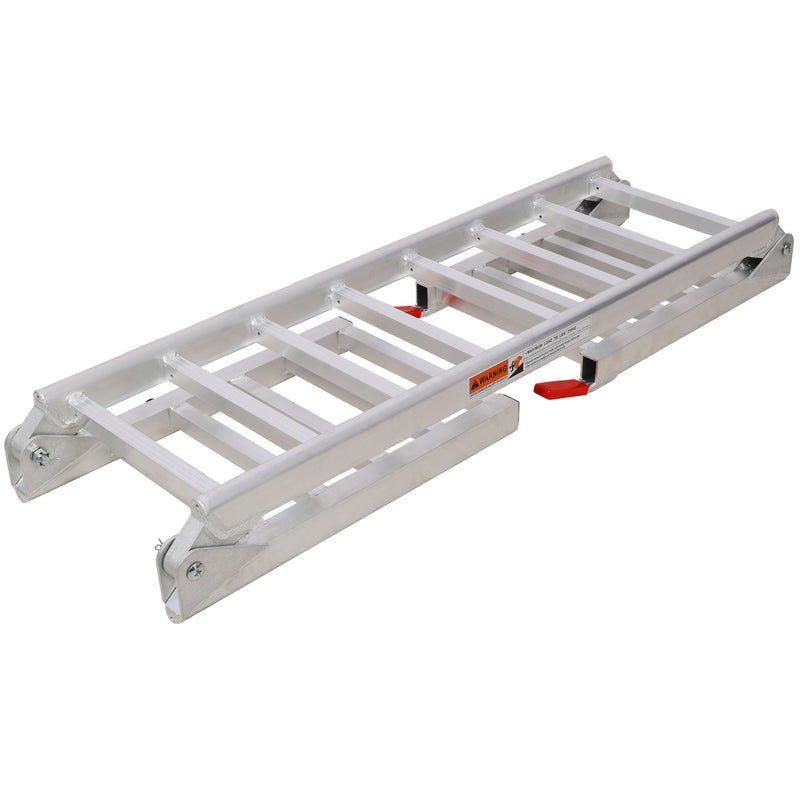 Ramp For Motorcycle / Lawn Mower / ATV, 2 In 1 Ramp And Tailgate Extender - Silver