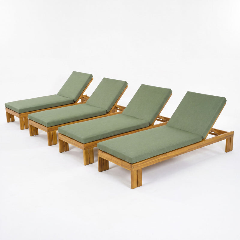 Outdoor Chaise Lounge With 5 Position Adjustable Backrest