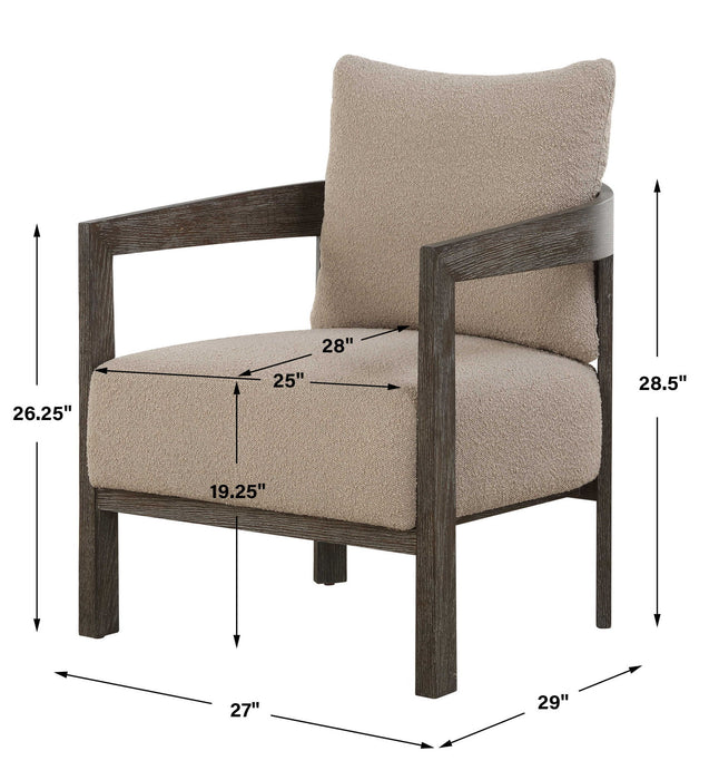 Sienna - Sand Fabric Accent Chair